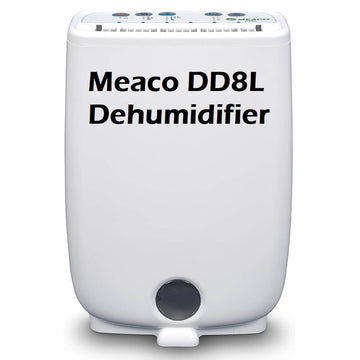 Meaco DD8L 8L/Day 650W Desiccant Dehumidifier with 3 Speed, Anti-Bacterial Continuous Drainage for Damp Condensation & Laundry Drying (Container Product Without Box) - Imported from UK